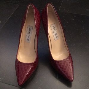 Ruby RED ❤️ Jimmy Choo platform pumps